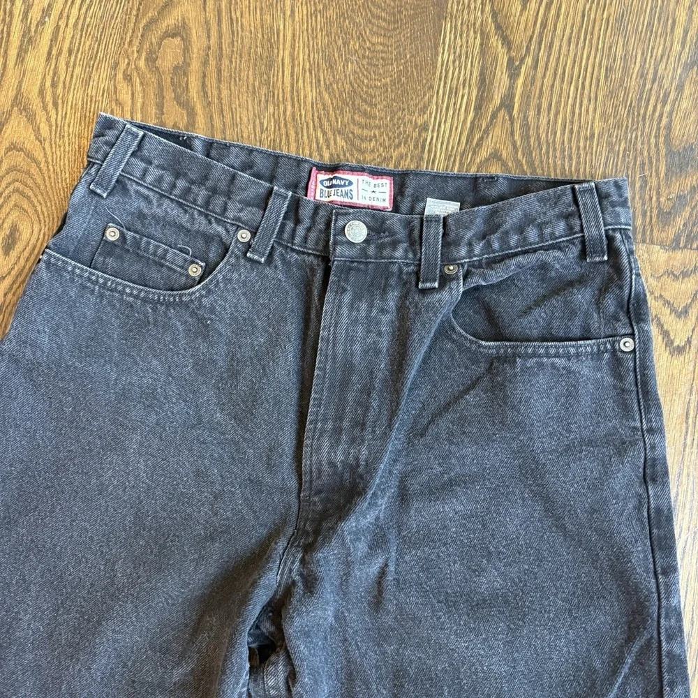 Vintage 2000s Old Navy Blue Jeans Men's 32x32 Black Denim Straight Fit Baggy Y2K